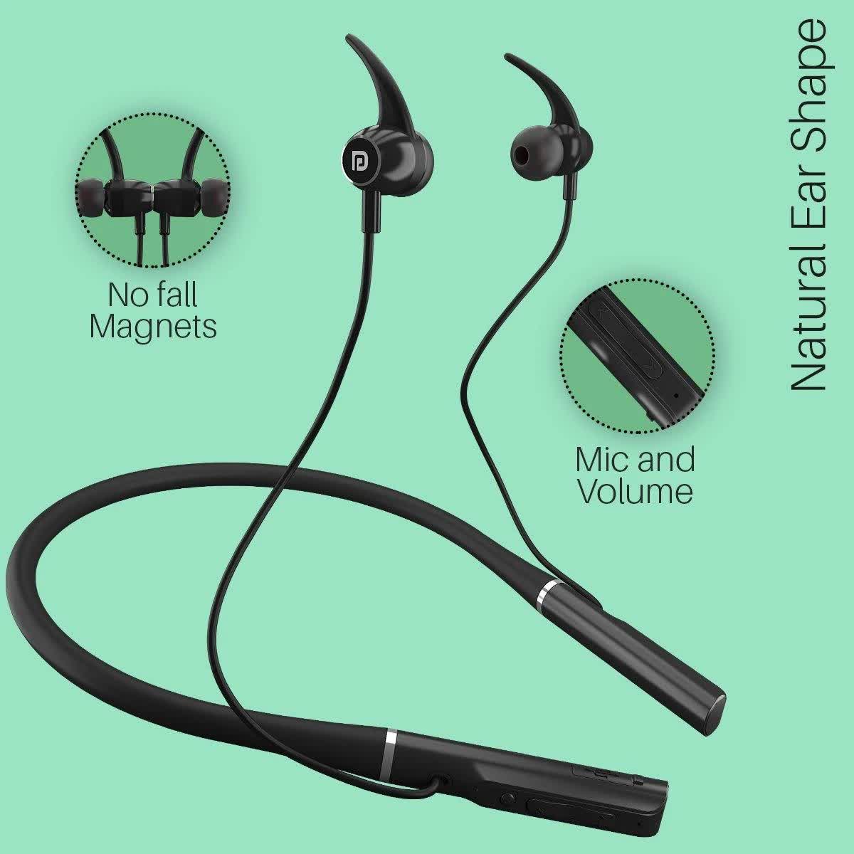 Portronics Harmonics 300 Wireless Sports Headset - Black (POR-1181) - Image 2