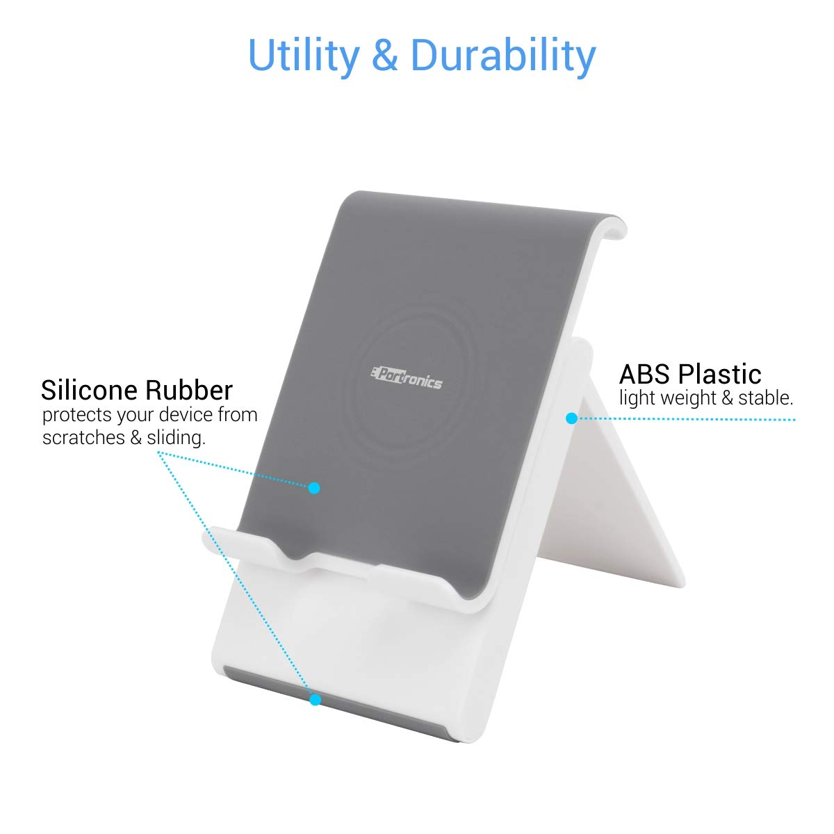 Portronics Paddie Mobile & Tablet Holder - Adjustable Height, Suitable Viewing Angles, Sleek, Anti-Scratch and Study (POR-1034) - Image 2