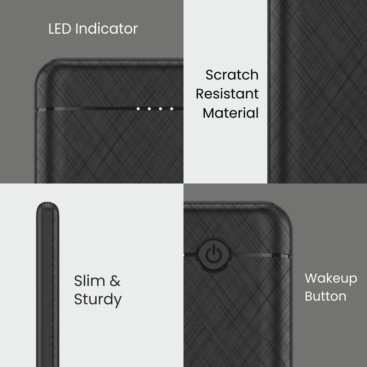 Portronics Power Brick II 10000 mAh/2.4A 12w Slim Power Bank with Dual USB Output Port for iPhone/ Anrdoid & Other Devices (Black) - Image 5