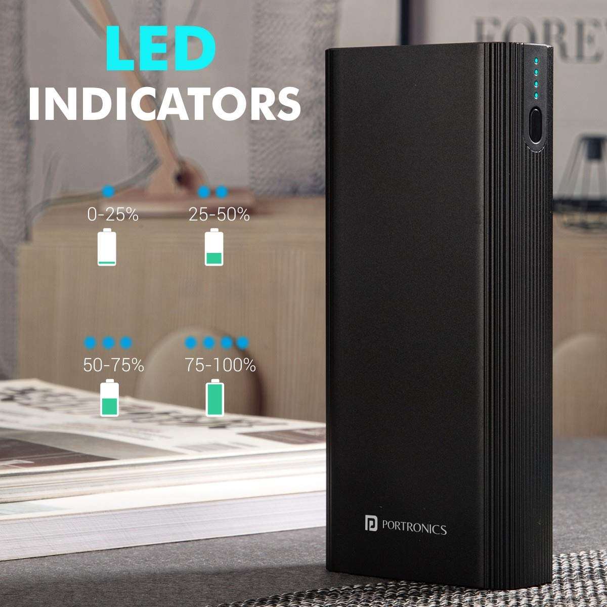 Power M 20K 20000mAh Power Bank with Dual Input Micro, Type-C & 18W PD Output (POR-1224) - Image 3