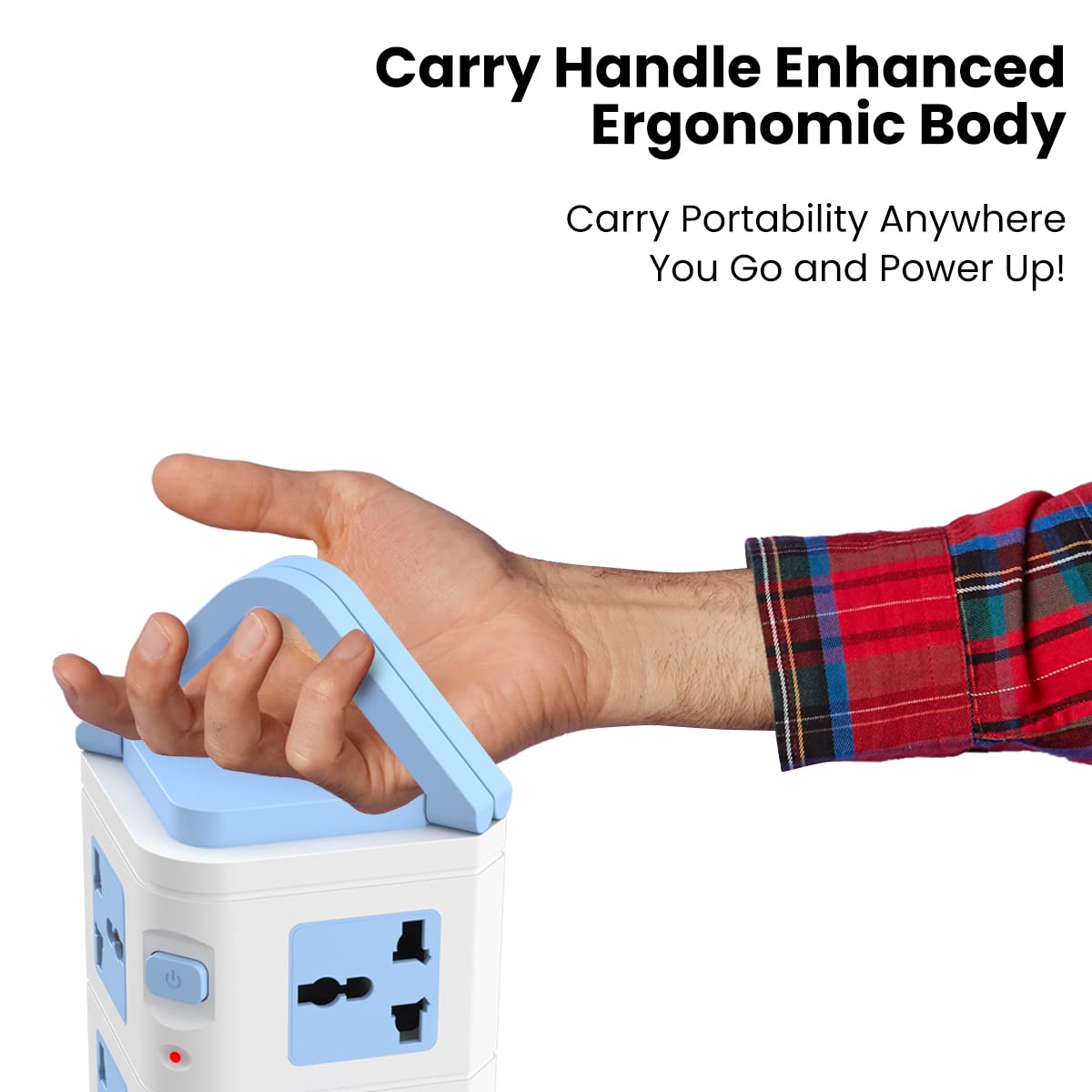 Portronics Power Plate 9 with 3 USB Ports + 8 Power Sockets Power Converter(POR-1600) - Image 3