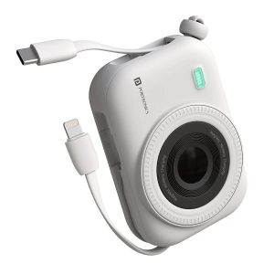 Portronics Power Shutter PowerBank - 15W Wireless Charging/ 22.5W Type C PD Output/ In Built Type C and 8 Pin Cable/ LED Display (White)