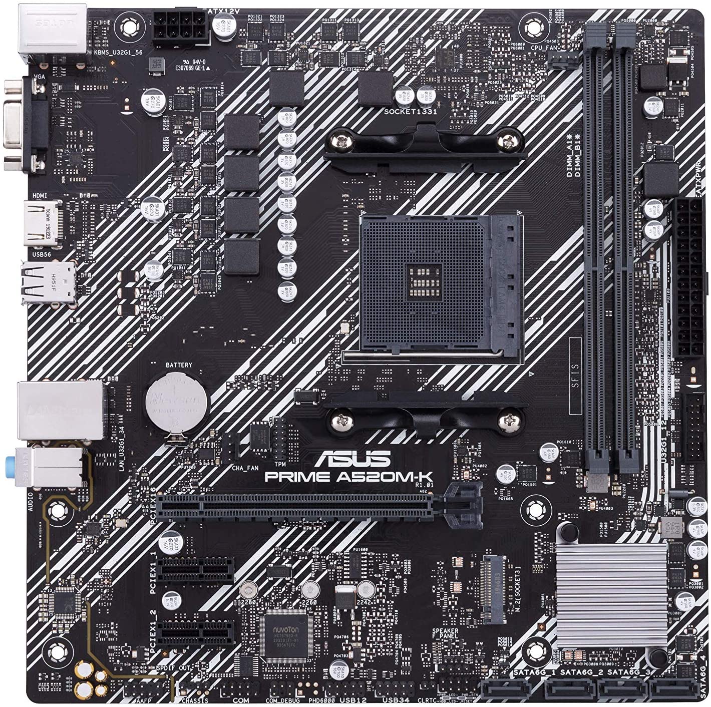 Asus PRIME A520M-K Motherboard for AMD Ryzen 5000/ 4000 G/ 3000 Series Processors - AM4 Socket - Image 2