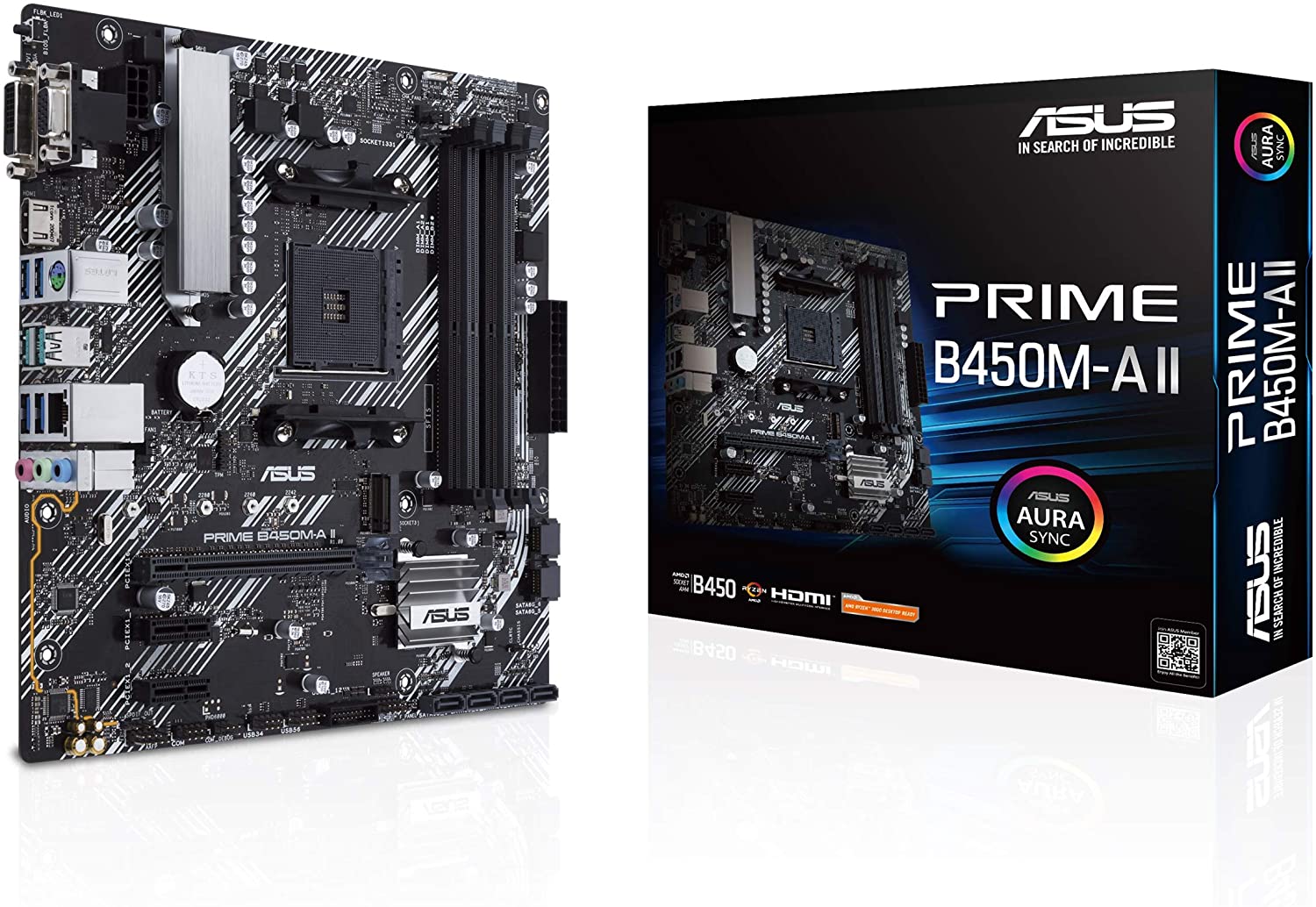 Asus PRIME B450M-A II Motherboard for AMD Ryzen 5000/ 4000 G/ 3rd/2nd/1st Gen Series Processors - AM4 Socket