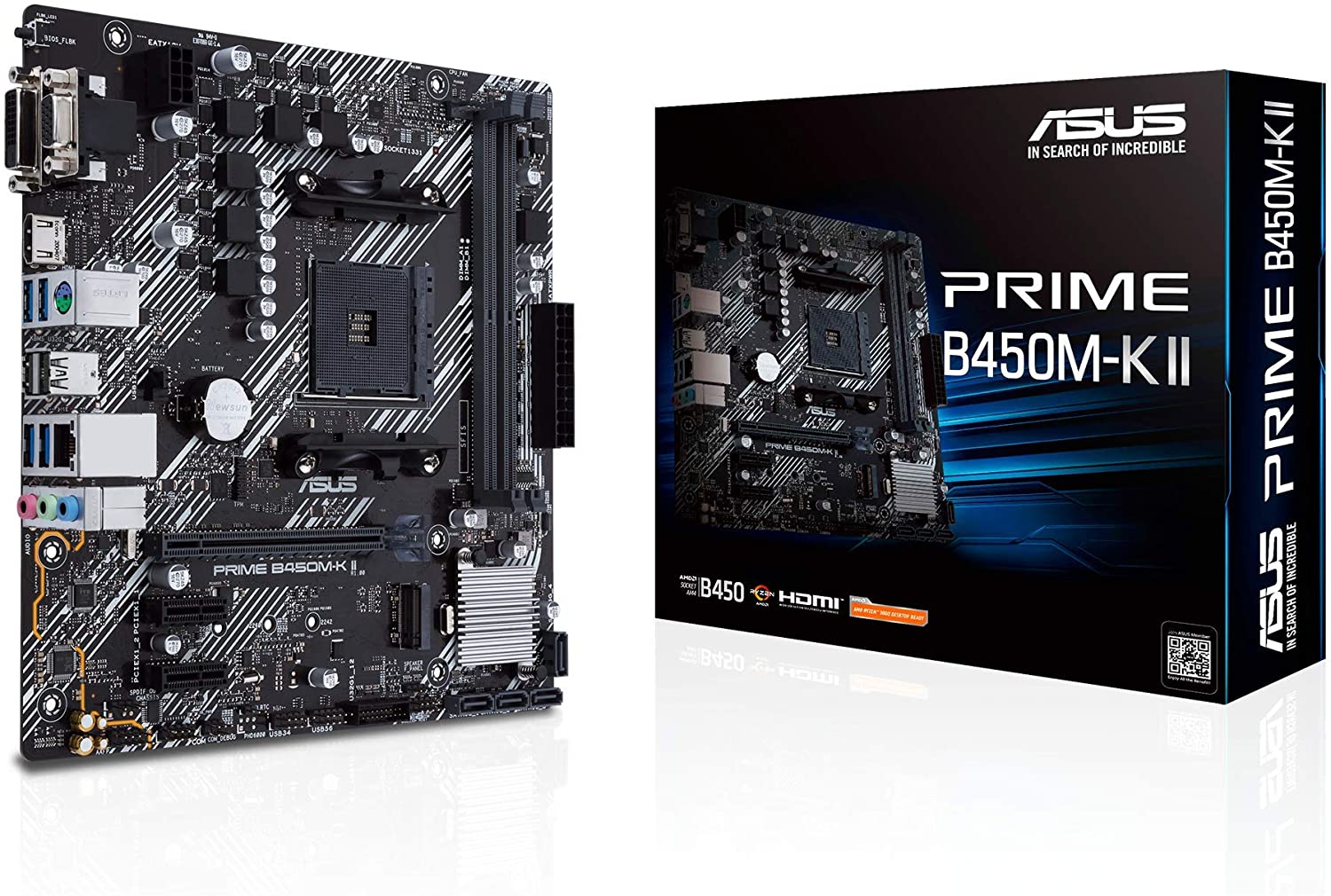 Asus PRIME B450M-K II Motherboard for AMD Ryzen 5000/ 4000 G/ 3rd/2nd/1st Gen Series Processors - AM4 Socket