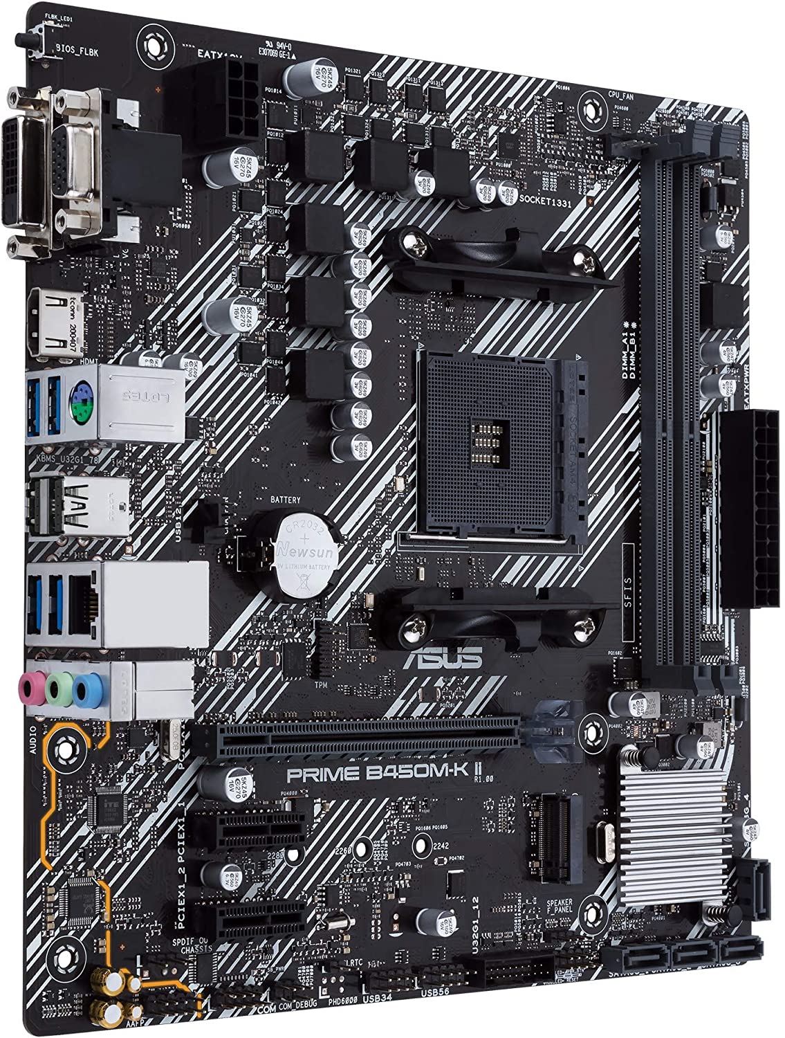Asus PRIME B450M-K II Motherboard for AMD Ryzen 5000/ 4000 G/ 3rd/2nd/1st Gen Series Processors - AM4 Socket - Image 3