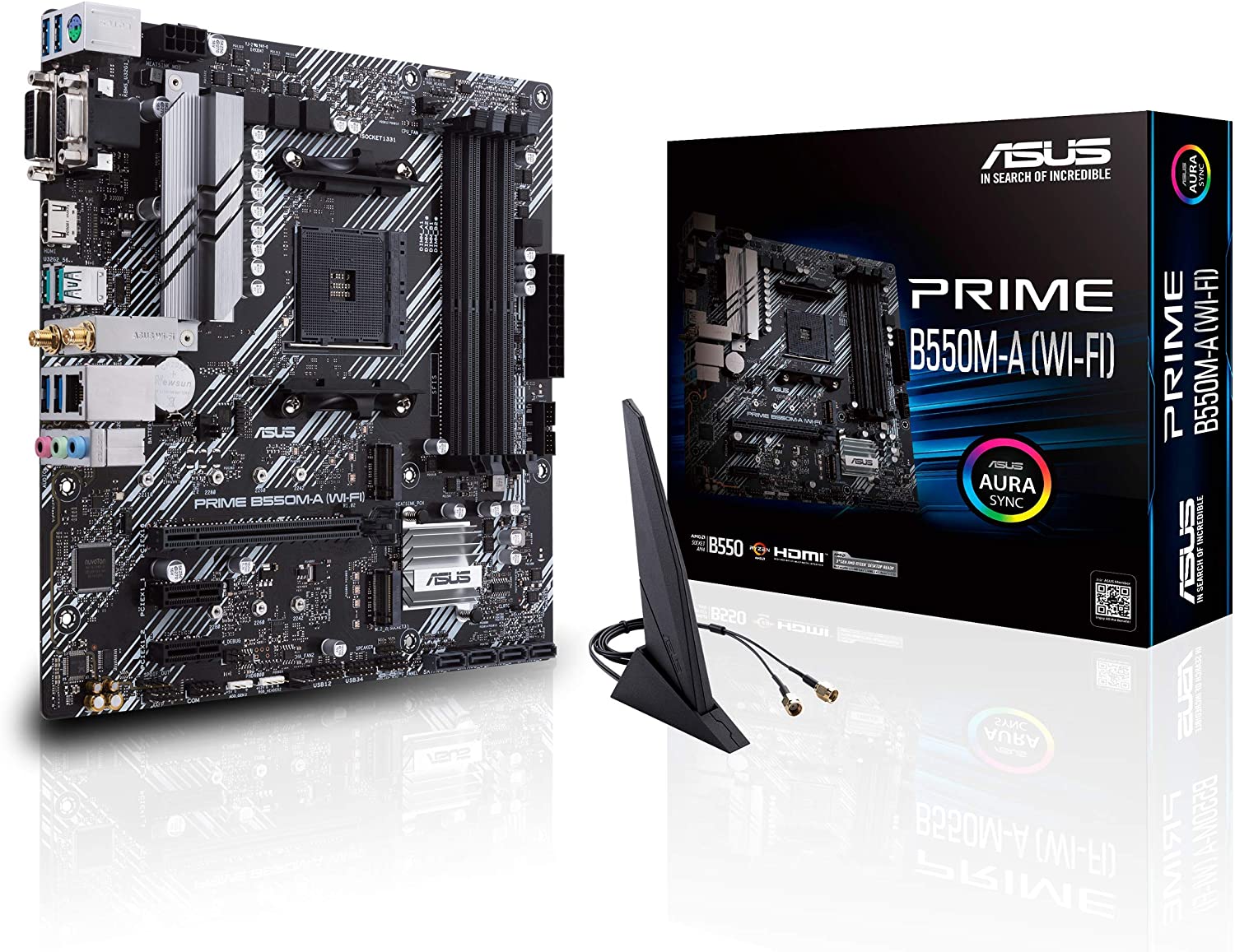 Asus PRIME B550M-A (WI-FI) Motherboard for AMD 3rd Gen Ryzen Processors - AM4 Socket