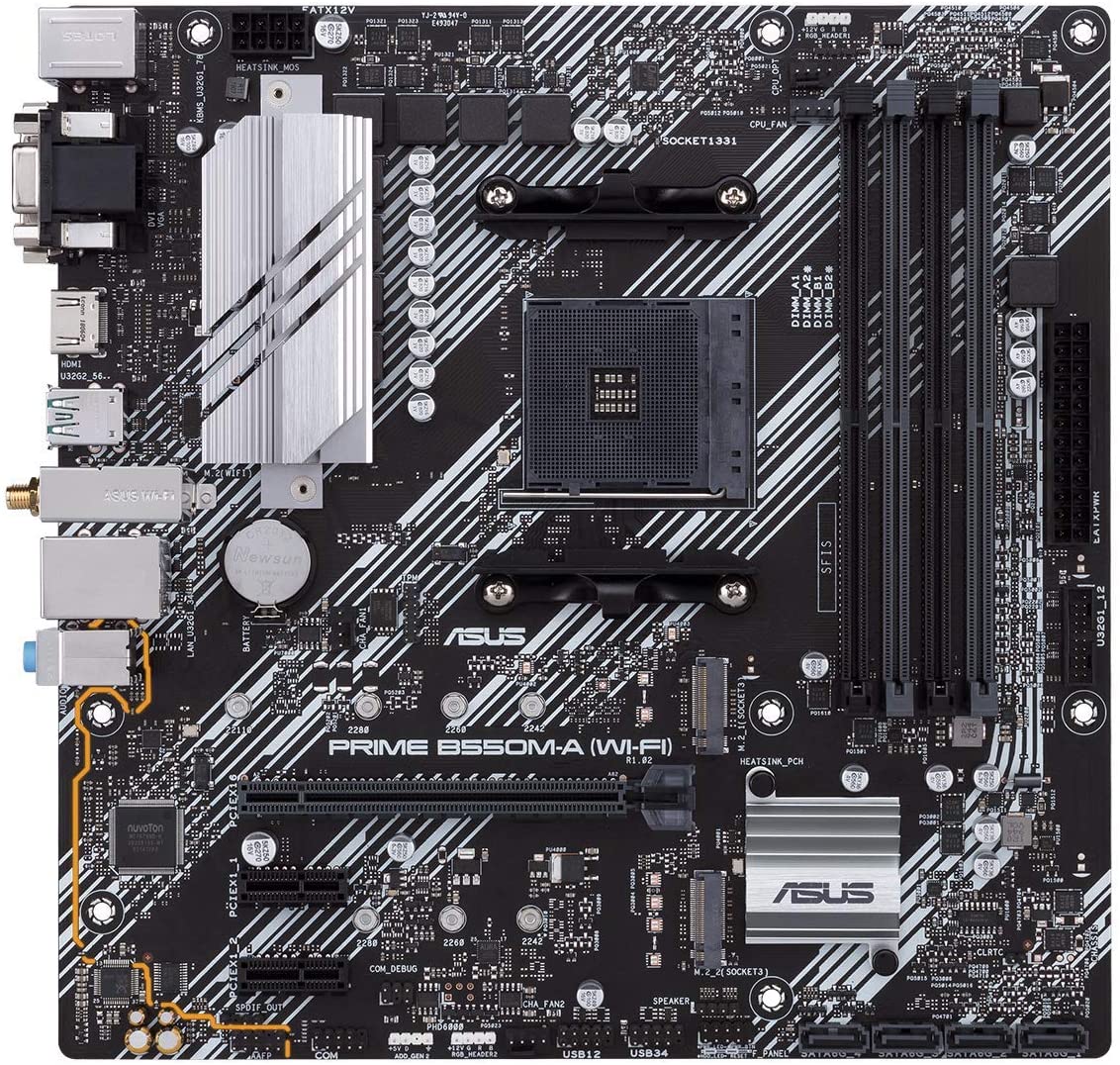 Asus PRIME B550M-A (WI-FI) Motherboard for AMD 3rd Gen Ryzen Processors - AM4 Socket - Image 2