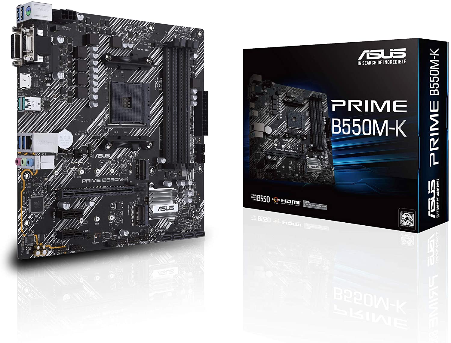 Asus PRIME B550M-K Micro-ATX Motherboard for AMD 3rd Gen Ryzen Processors - AM4 Socket