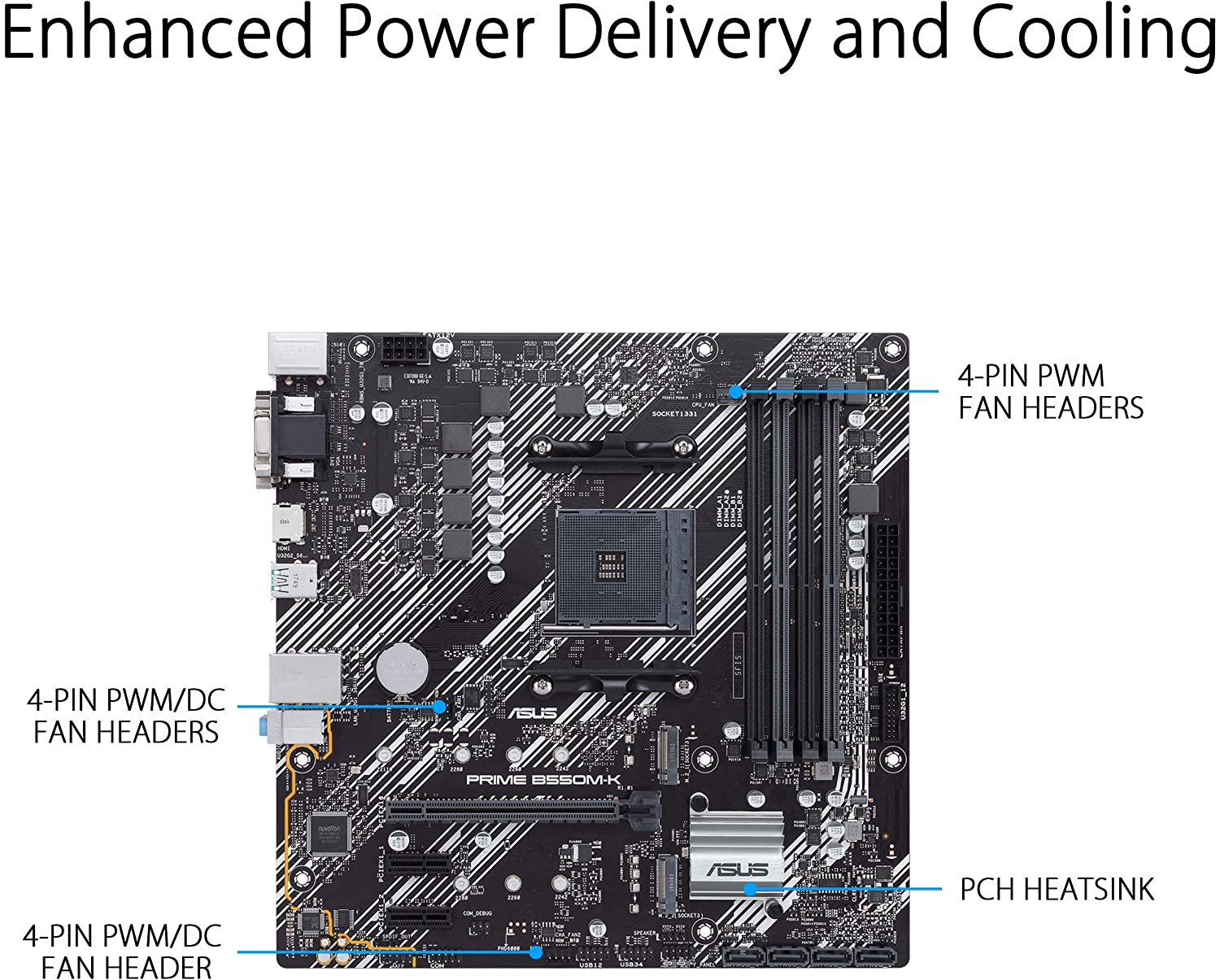 Asus PRIME B550M-K Micro-ATX Motherboard for AMD 3rd Gen Ryzen Processors - AM4 Socket - Image 2