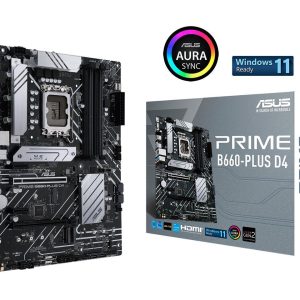 Asus PRIME B660-PLUS D4 Motherboard for Intel 12th Gen Processors - LGA1700 Socket