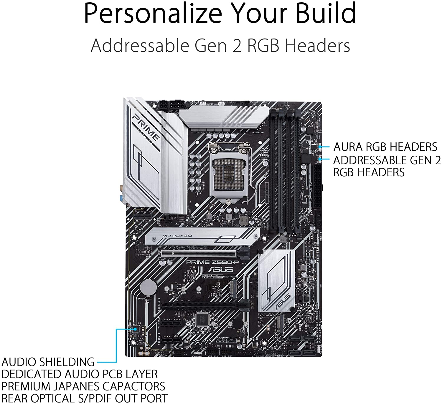 Asus PRIME Z590-P Motherboard for Intel 10th & 11th Gen Processors - LGA1200 Socket - Image 2