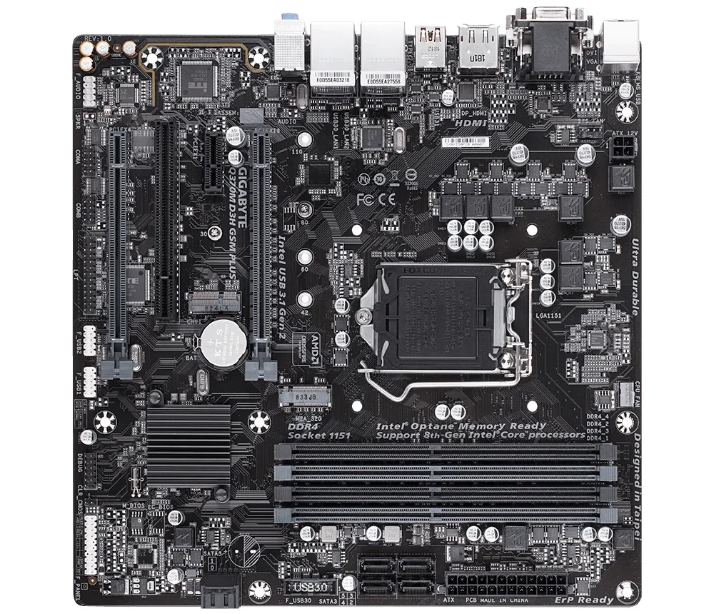 Gigbayte Q370M D3H GSM PLUS Ultra Durable Motherboard for Intel 9th/ 8th Gen Processors - LGA1151 Socket - Image 2
