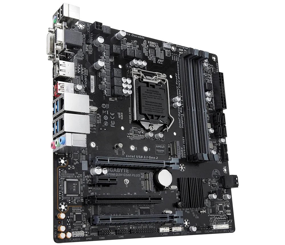 Gigbayte Q370M D3H GSM PLUS Ultra Durable Motherboard for Intel 9th/ 8th Gen Processors - LGA1151 Socket - Image 3