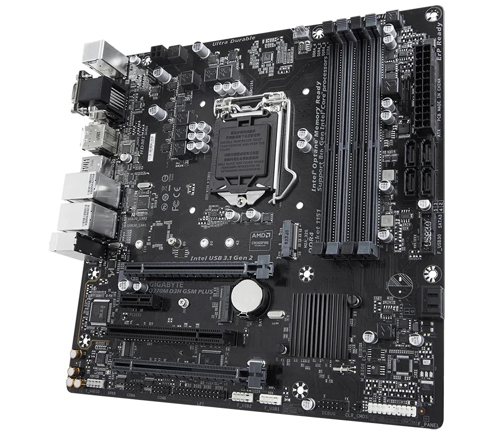 Gigbayte Q370M D3H GSM PLUS Ultra Durable Motherboard for Intel 9th/ 8th Gen Processors - LGA1151 Socket - Image 4