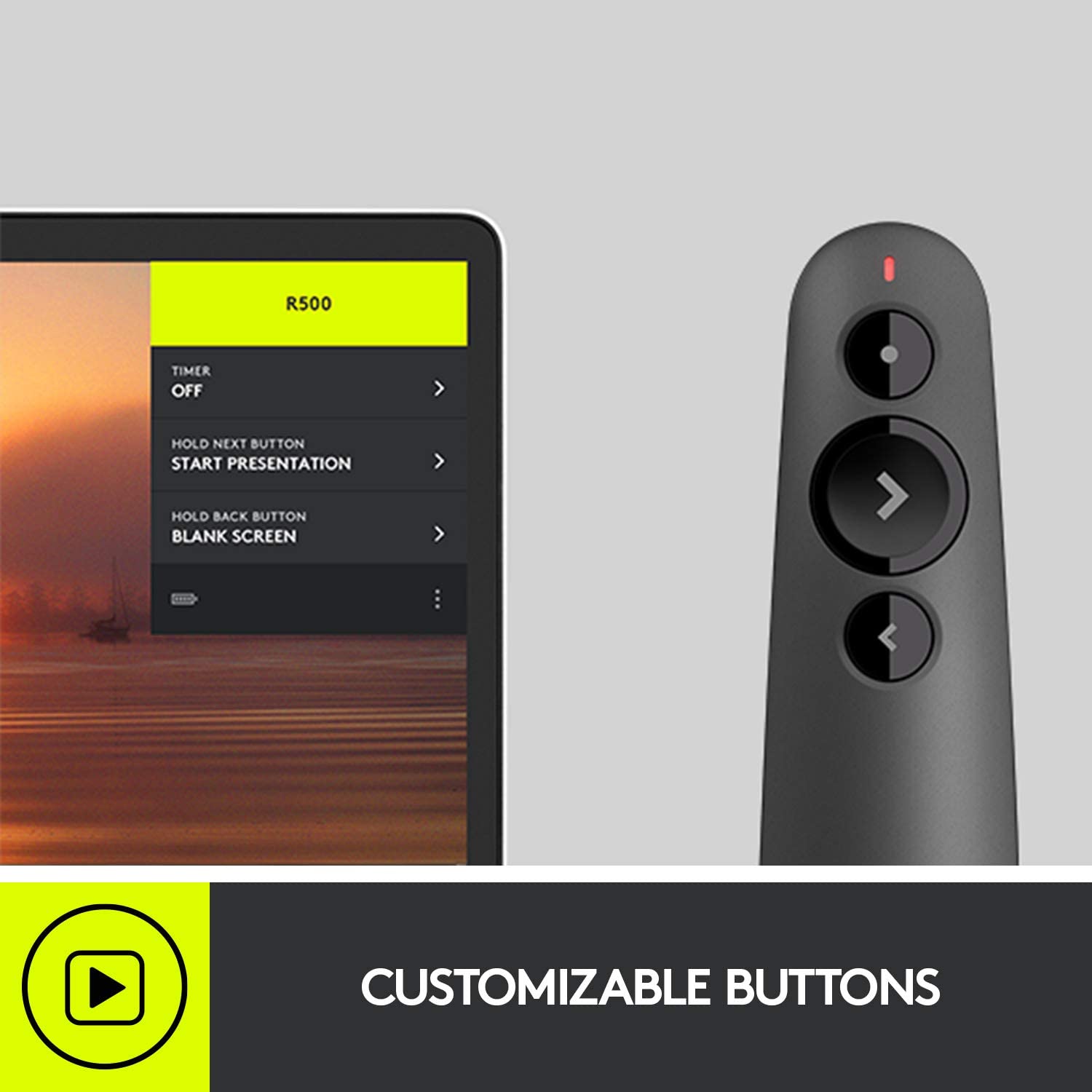 Logitech R500s Laser Presentation Remote with Dual Connectivity Bluetooth or USB for Powerpoint, Keynote, Google Slides, Wireless Presenter - Black - Image 5