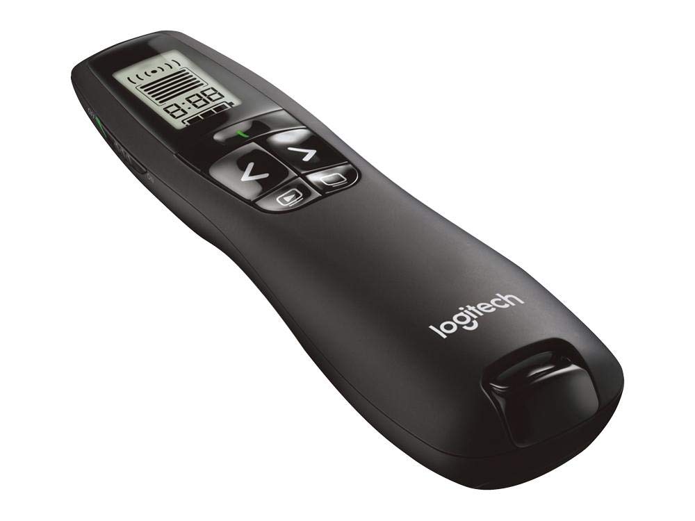 Logitech R800 Professional Wireless Presenter - Presentation Remote with Green Laser Pointer and LCD Display