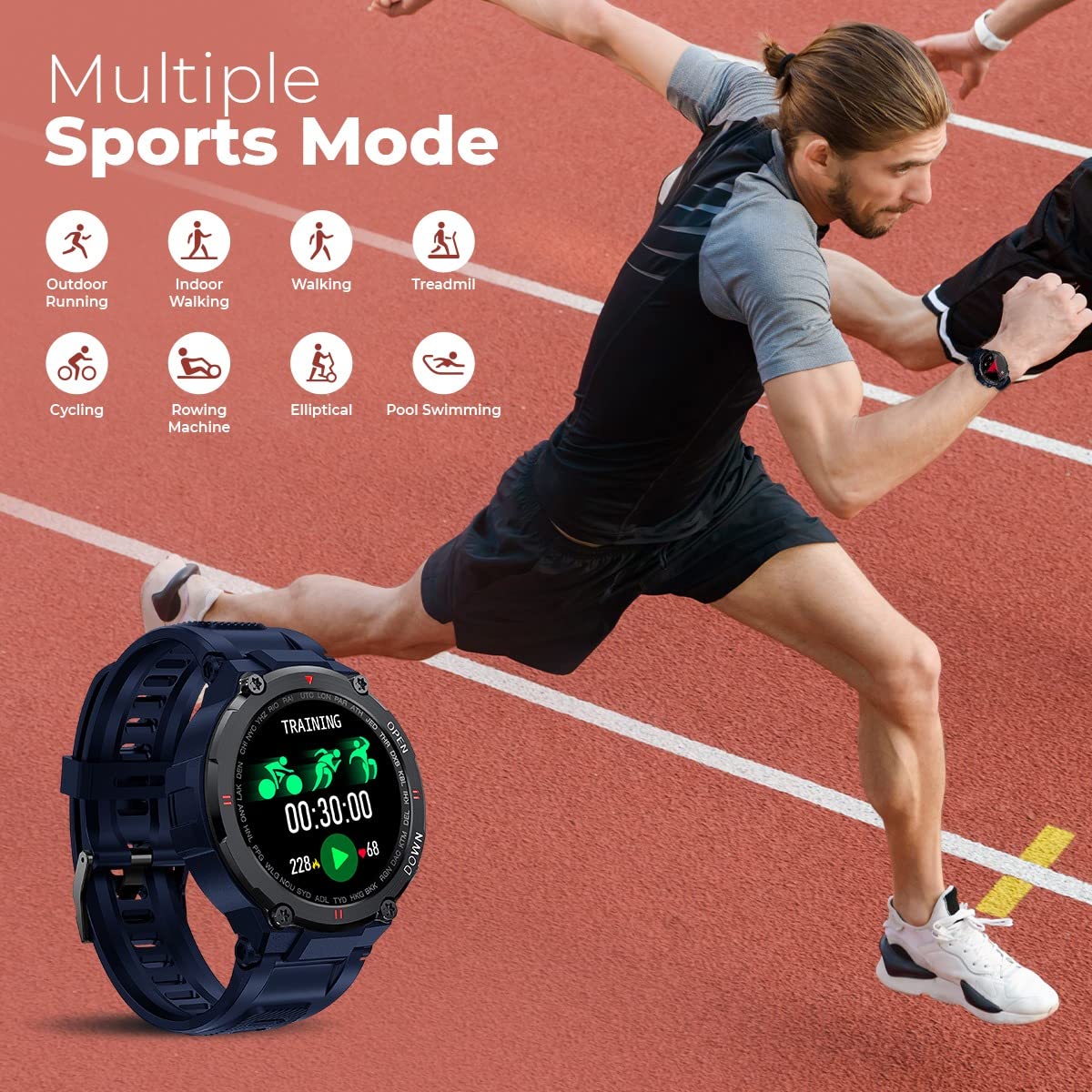 Just Corseca RAY K'ANAB!S Calling Watch cum Smart Watch (Blue) - Image 3