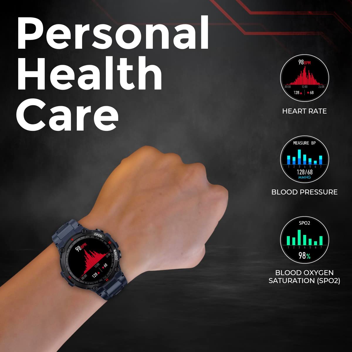 Just Corseca RAY K'ANAB!S Calling Watch cum Smart Watch (Blue) - Image 5