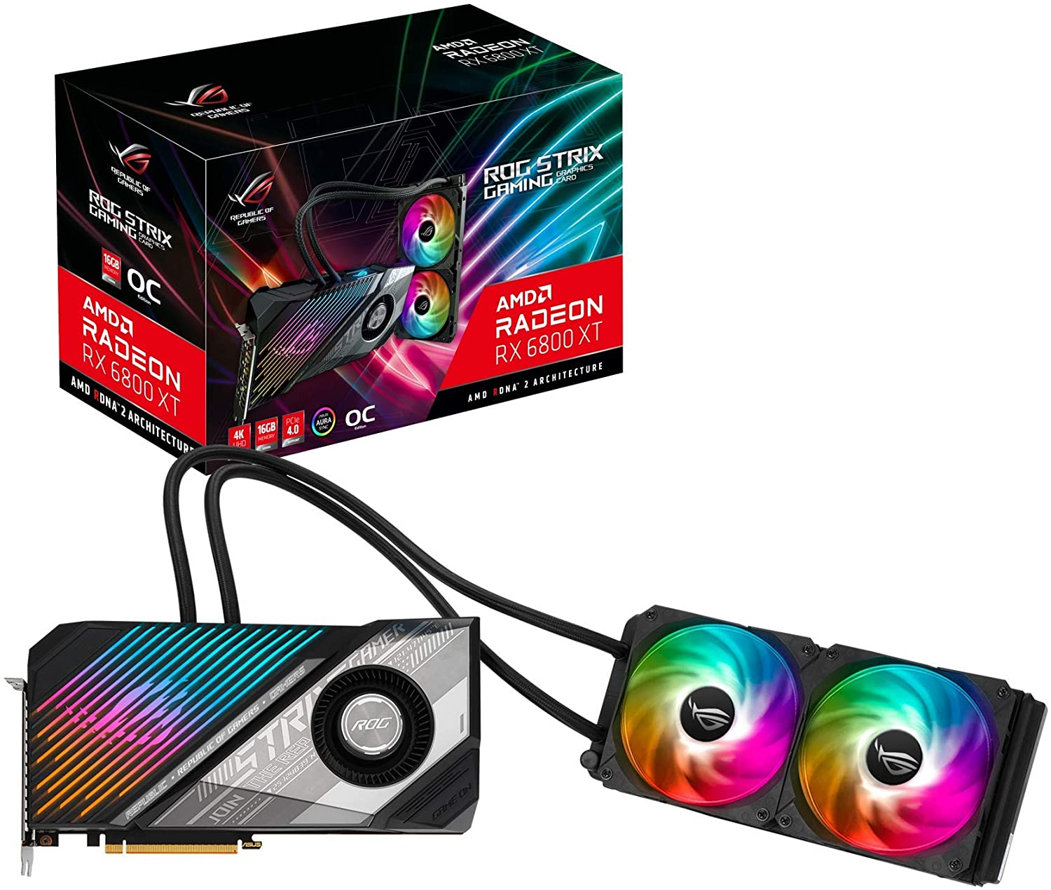 Asus ROG Strix LC Radeon RX 6800 XT OC 16GB GDDR6 256-Bit Dual Fan Graphics Card (ROG-SRIX-LC-RX6800XT-O16G-GAMING)