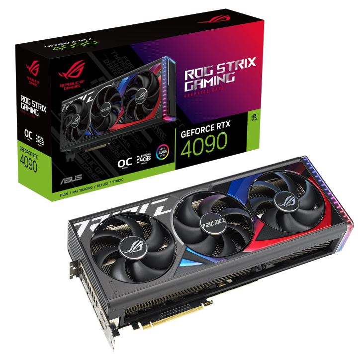 Asus ROG Strix GeForce RTX 4090 OC Edition 24GB GDDR6X 384-Bit Triple Fan Graphics Card (ROG-STRIX-RTX4090-O24G-GAMING)
