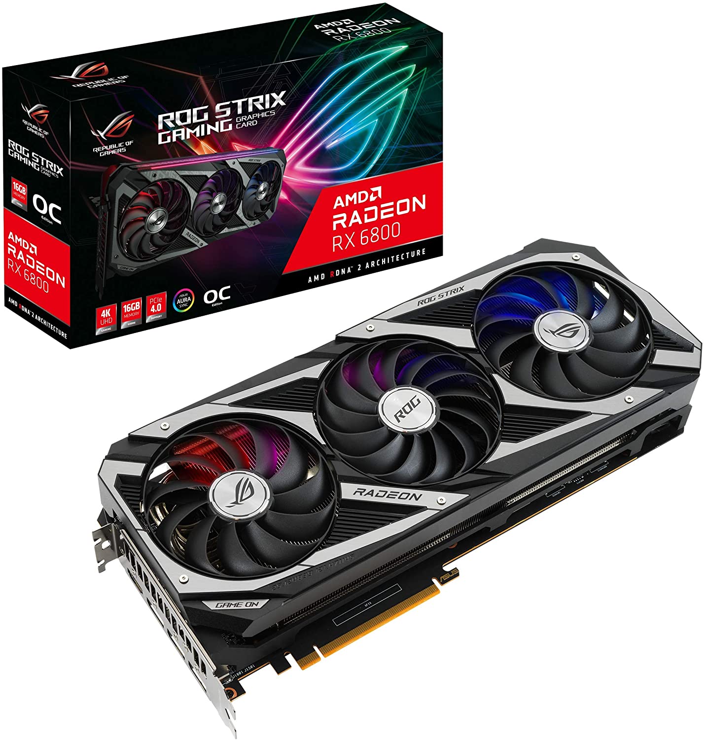 Asus ROG Strix Radeon RX 6800 16GB GDDR6 256-Bit Triple Fan Graphics Card (ROG-STRIX-RX6800-O16G-GAMING)