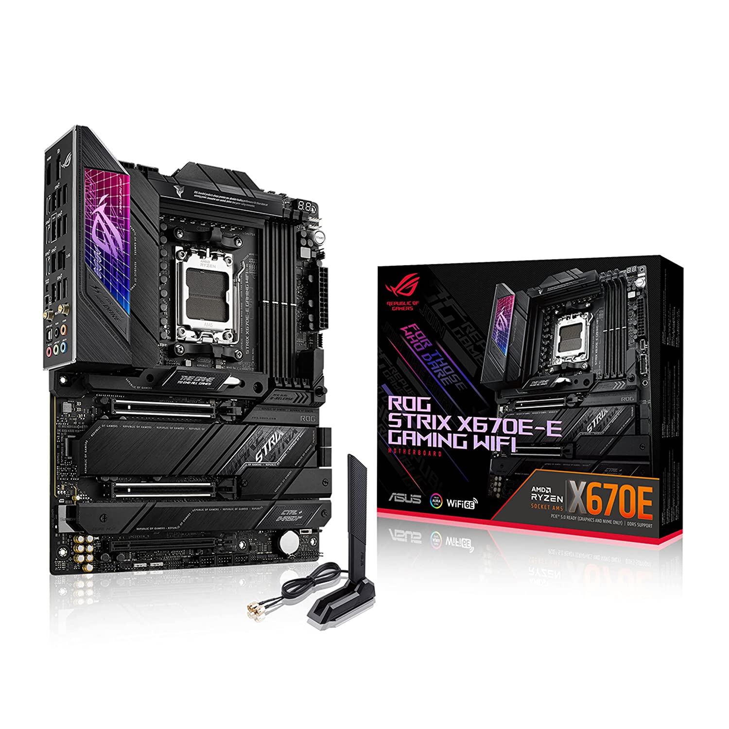 Asus ROG STRIX X670E-E GAMING WIFI Motherboard for AMD 3rd/ 2nd Gen Ryzen Processors - AM5 Socket