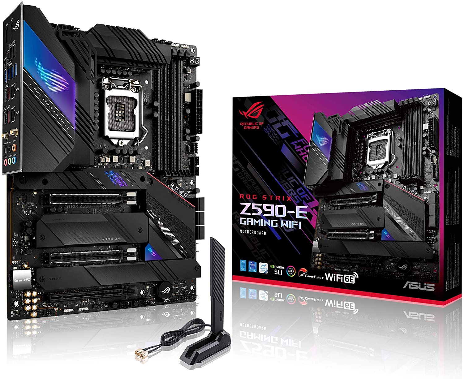 Asus ROG STRIX Z590-E GAMING WIFI 6E ATX Gaming Motherboard for Intel 10th/ 11th Gen Processors - LGA1200 Socket