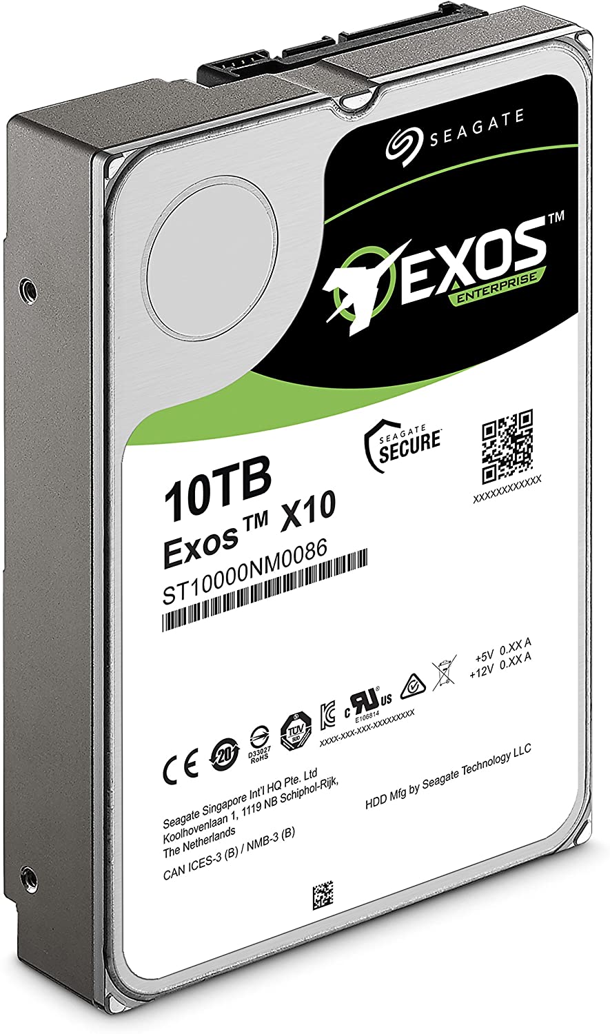 Seagate Exos X10 10TB Enterprise Hard Drive - 512e/ 7200 RPM/ 256MB Cache/ 3.5-Inch/ SATA 6Gb/s (ST10000NM0086) - Image 3