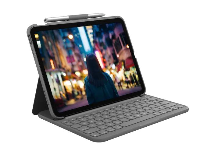 Logitech Slim Folio Keyboard Case for iPad (10th Generation) with Integrated Bluetooth Wireless