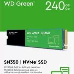 Western Digital WD Green SN350 NVMe 240GB SSD (WDS240G2G0C) - Upto 2400MB/S, 3 Yr Warranty, PCIe Gen 3 NVMe M.2 (2280)