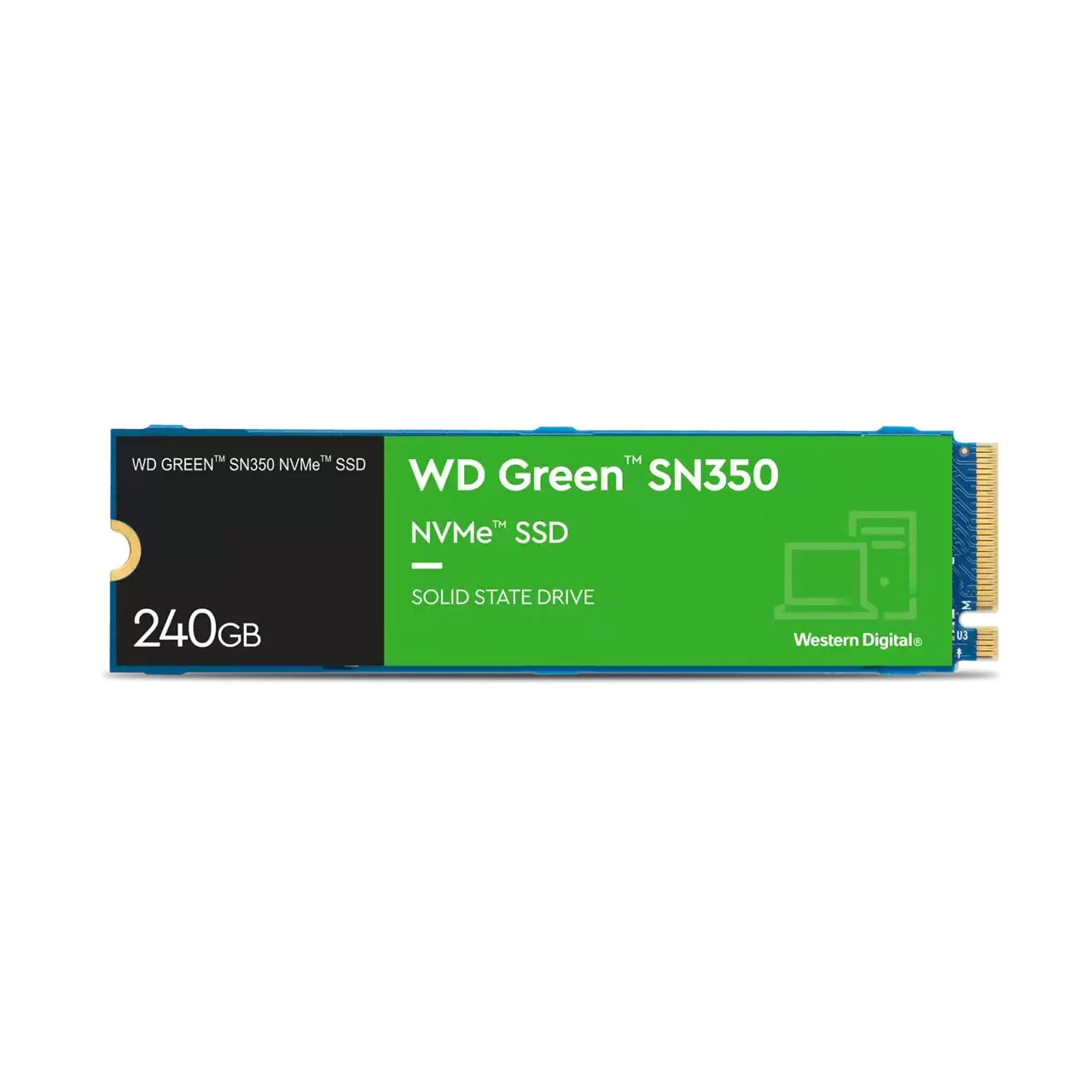 Western Digital WD Green SN350 NVMe 240GB SSD (WDS240G2G0C) - Upto 2400MB/S, 3 Yr Warranty, PCIe Gen 3 NVMe M.2 (2280) - Image 2