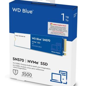 Western Digital WD Blue SN570 NVMe 1TB SSD (WDS100T3B0C) - Upto 3500MB/s, with Free 1 Month Adobe Creative Cloud Subscription, 5 Yr Warranty, PCIe Gen 3 NVMe M.2 (2280)