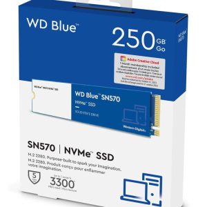 Western Digital WD Blue SN570 NVMe 250GB SSD (WDS250G3B0C) - Upto 3300MB/s, with Free 1 Month Adobe Creative Cloud Subscription, 5 Yr Warranty, PCIe Gen 3 NVMe M.2 (2280)