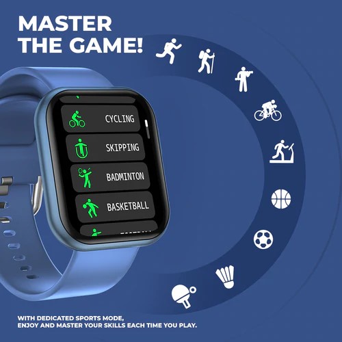 Just Corseca SNUGAR Calling Smartwatch with SpO2, 1.69 Inch Full Touch Screen, Heart Rate Tracking, IP67 Waterproof & Multiple Sports Modes (Blue) - Image 2