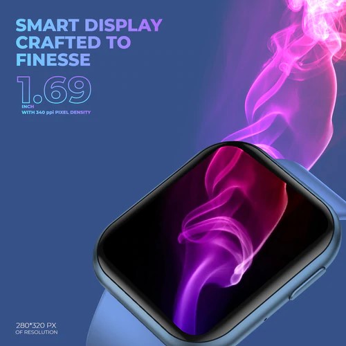 Just Corseca SNUGAR Calling Smartwatch with SpO2, 1.69 Inch Full Touch Screen, Heart Rate Tracking, IP67 Waterproof & Multiple Sports Modes (Blue) - Image 3