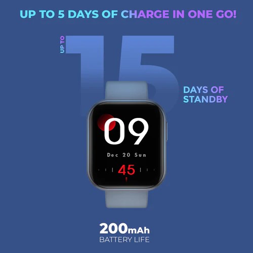 Just Corseca SNUGAR Calling Smartwatch with SpO2, 1.69 Inch Full Touch Screen, Heart Rate Tracking, IP67 Waterproof & Multiple Sports Modes (Blue) - Image 5