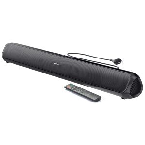 Portronics Sound Slick 6 60W Bluetooth Wireless Soundbar with Multiple Audio Modes/ 3.5mm Aux-in/ in-Built Power Cable/ Optical Input Port/ Remote Control (Black)