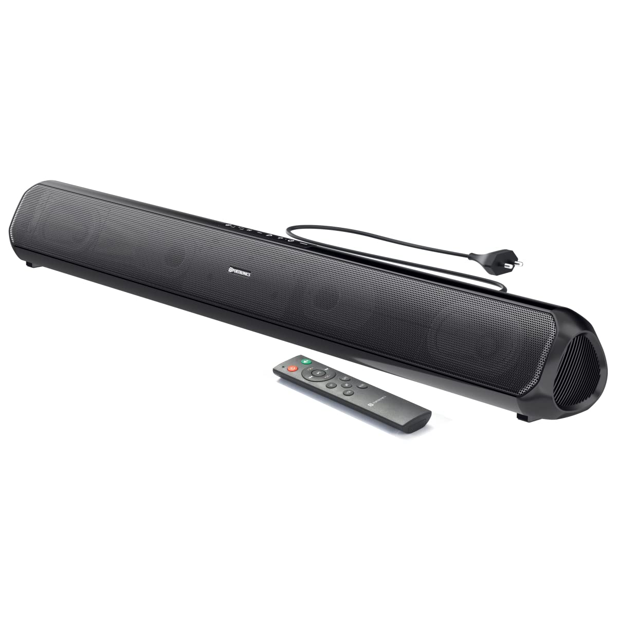 Portronics Sound Slick 6 60W Bluetooth Wireless Soundbar with Multiple Audio Modes/ 3.5mm Aux-in/ in-Built Power Cable/ Optical Input Port/ Remote Control (Black)