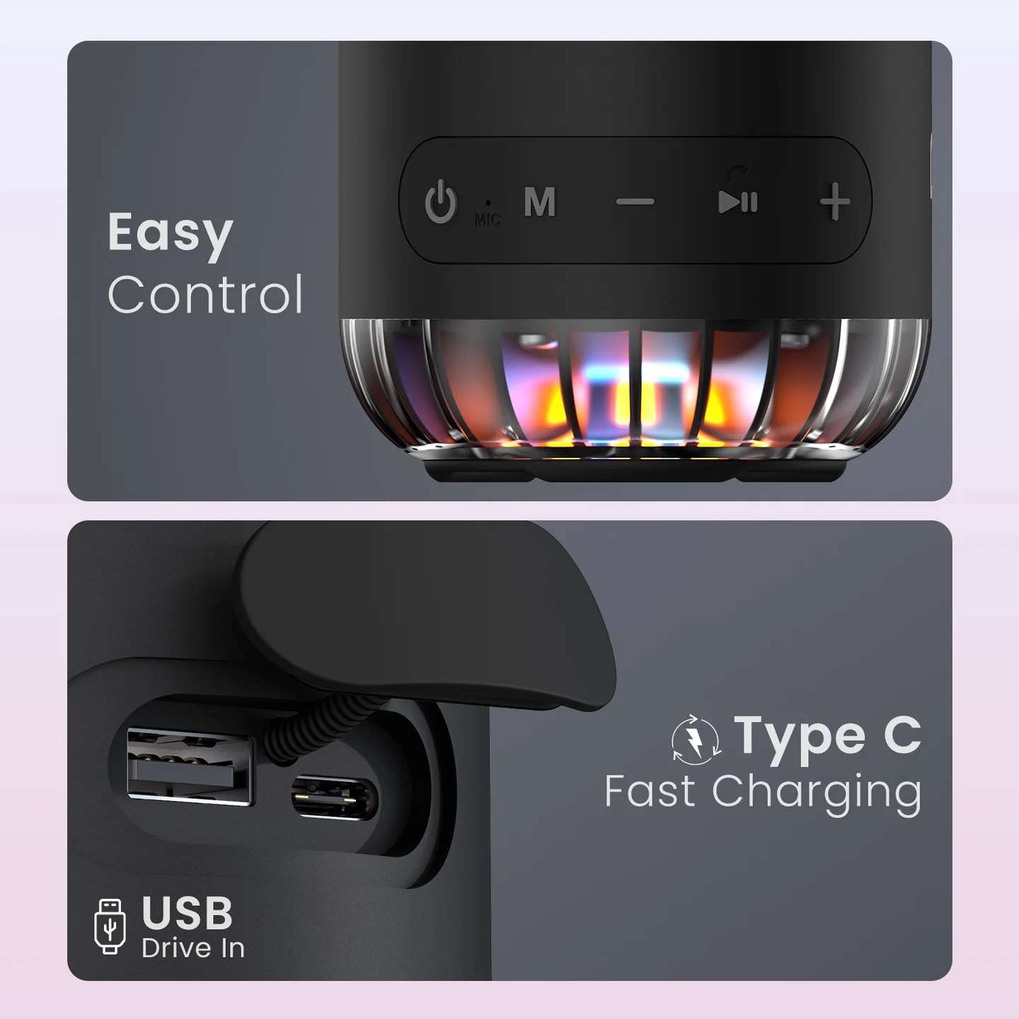 Portronics Soundpot Pro Speaker with RGB LED Lights Upto 5 Hours Playtime/ Immersive Sound/ Type C Fast Charging/ Bluetooth 5.3 technology - Image 3