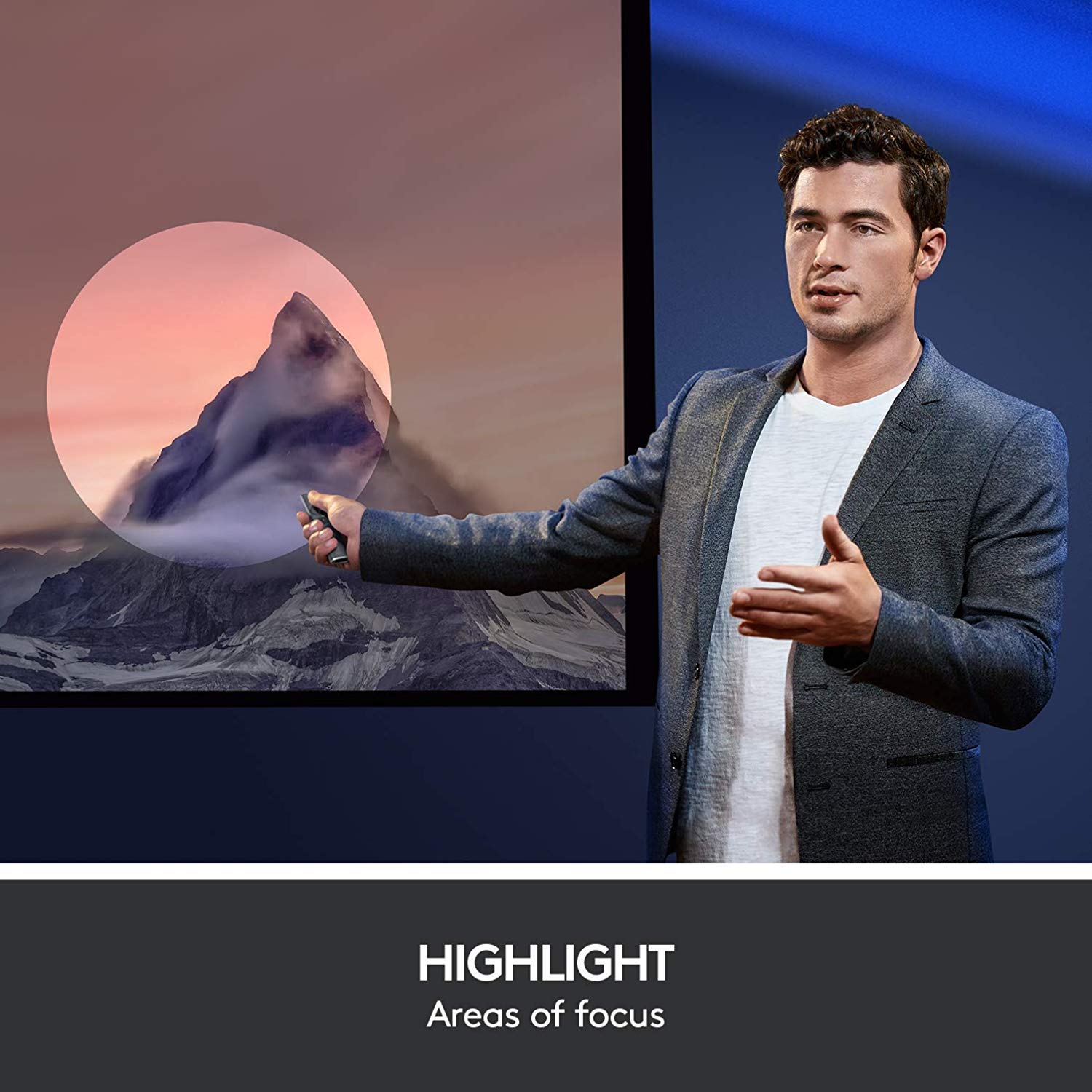 Logitech Spotlight Wirelss Presentation Remote (Advanced Digital Laser Pointer/ 30-Meter Operating Range/ Dual Connectivity/ 2.4 Ghz/ Bluetooth/ USB Receiver) - Grey - Image 2