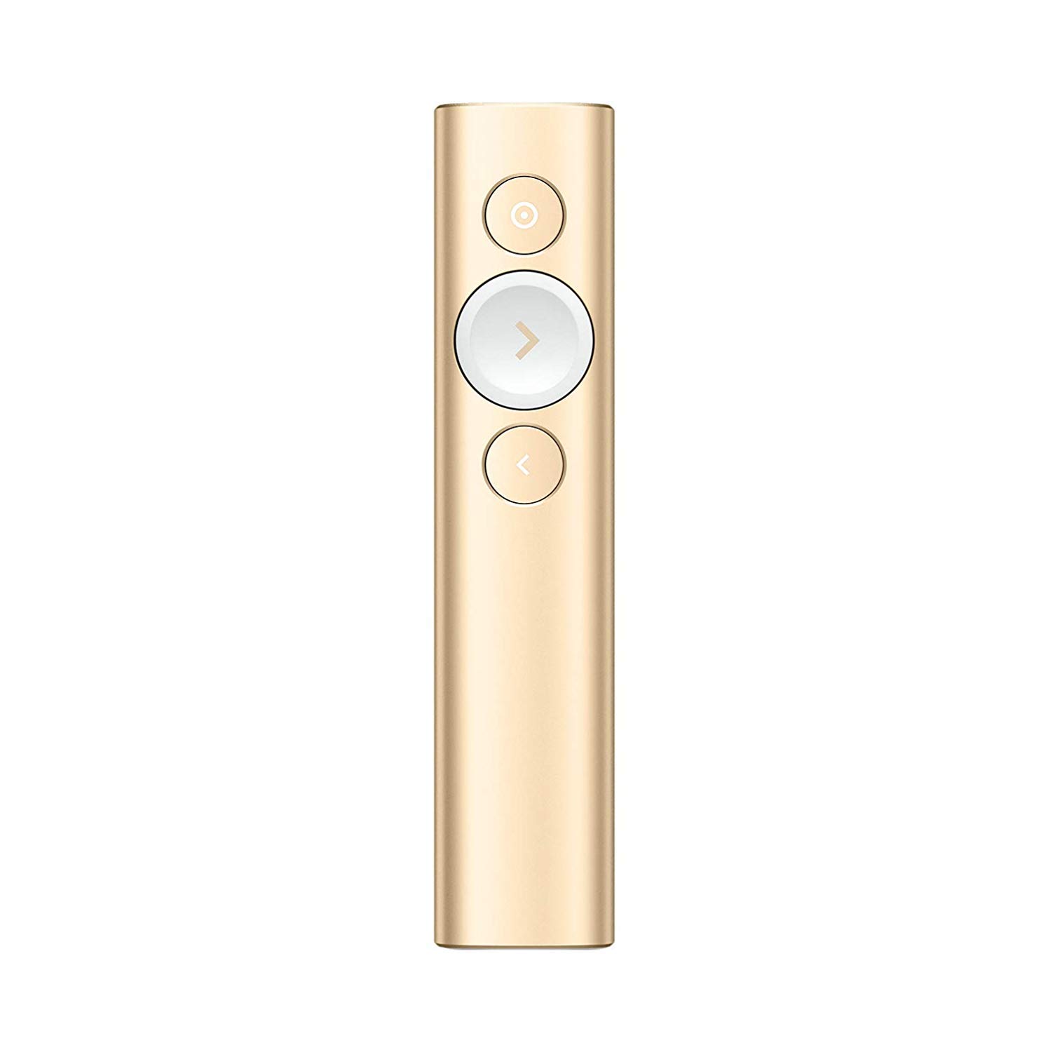 Logitech Spotlight Wirelss Presentation Remote (Advanced Digital Laser Pointer/ 30-Meter Operating Range/ Dual Connectivity/ 2.4 Ghz/ Bluetooth/ USB Receiver) - Gold