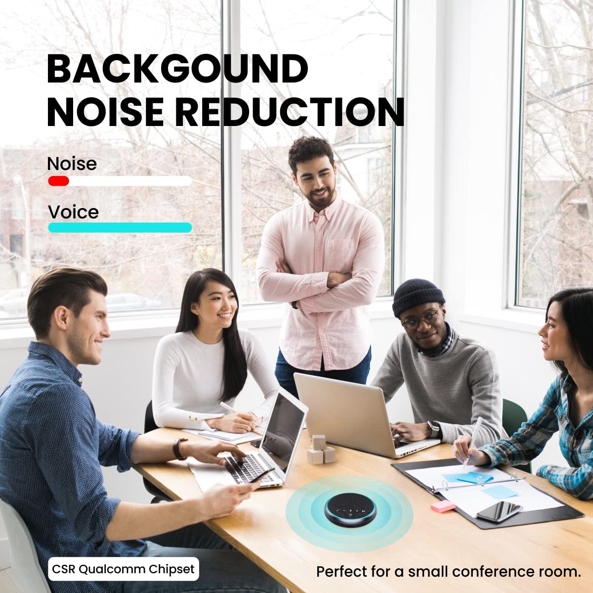 Portronics Talk One Conference Speaker with 360 Voice Coverage/ 3 Mics/ Bluetooth 5.1/ USB/ Aux-In slots (POR 1386) - Image 5