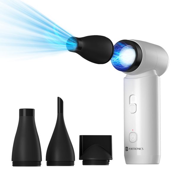 Portronics Tez Wireless High Speed Fan, Cordless Air Duster, 80000 RPM Max, Stepless Regulation, Rechargeable Portable Air Blower for Keyboards, Computers, Home, Car, Type C Charging