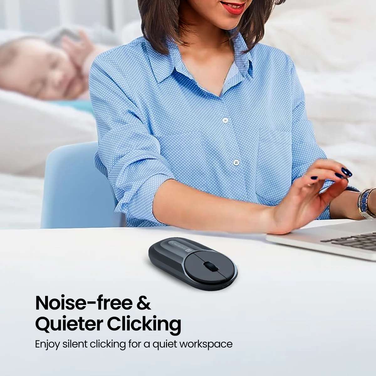 Portronics Toad 6 Rechargeable Bluetooth Mouse with 2.4 GHz Receiver & Silent Clicking Wireless Optical Mouse - Black - Image 5