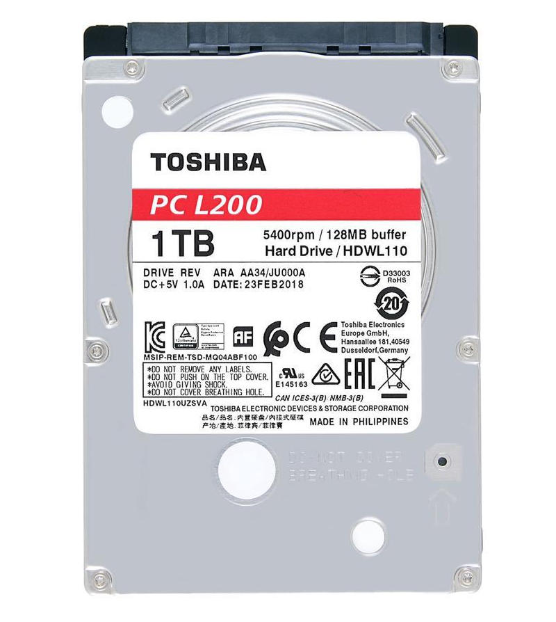 Toshiba L200 1TB Laptop Hard Drive - 5400 RPM/ 2.5 inch (ST1000LM048)
