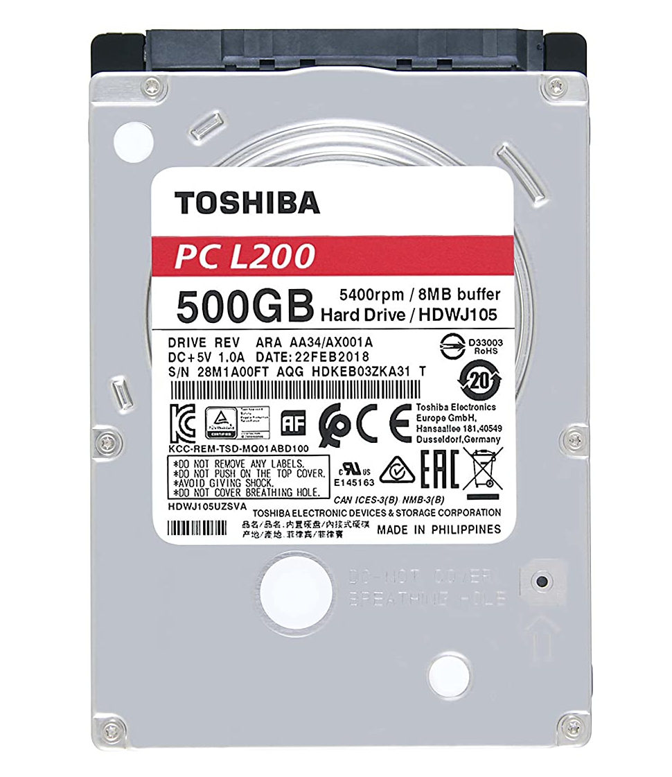 Toshiba L200 500GB Laptop Hard Drive - 5400 RPM/ 2.5 inch (HDWK105UZSVA)