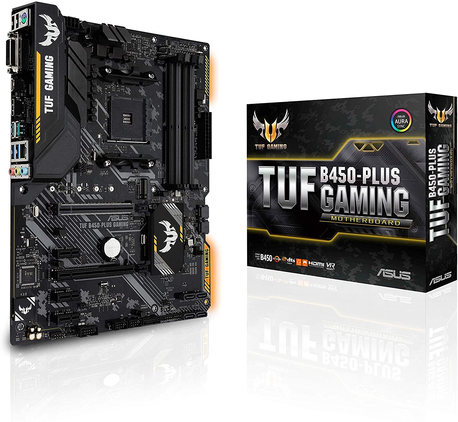 Asus TUF B450-PLUS GAMING Motherboard for AMD Ryzen 5000/ 4000 G/ 3rd/2nd/1st Gen Series Processors - AM4 Socket