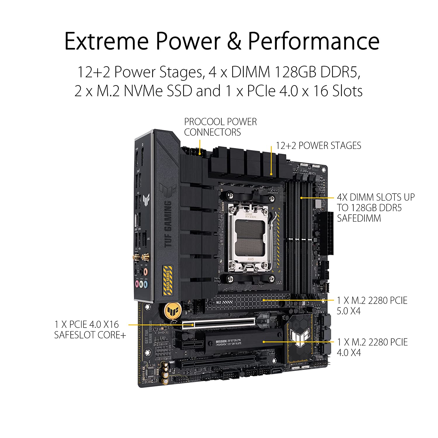 Asus TUF GAMING B650M-PLUS WIFI Motherboard for Intel 12th & 13th Gen Processors - LGA1700 Socket - Image 2