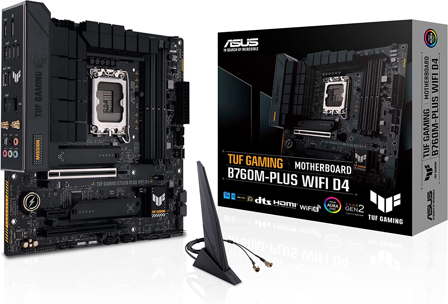 Asus TUF GAMING B760M-PLUS WIFI D4 Motherboard for Intel 12th & 13th Gen Processors - LGA1700 Socket